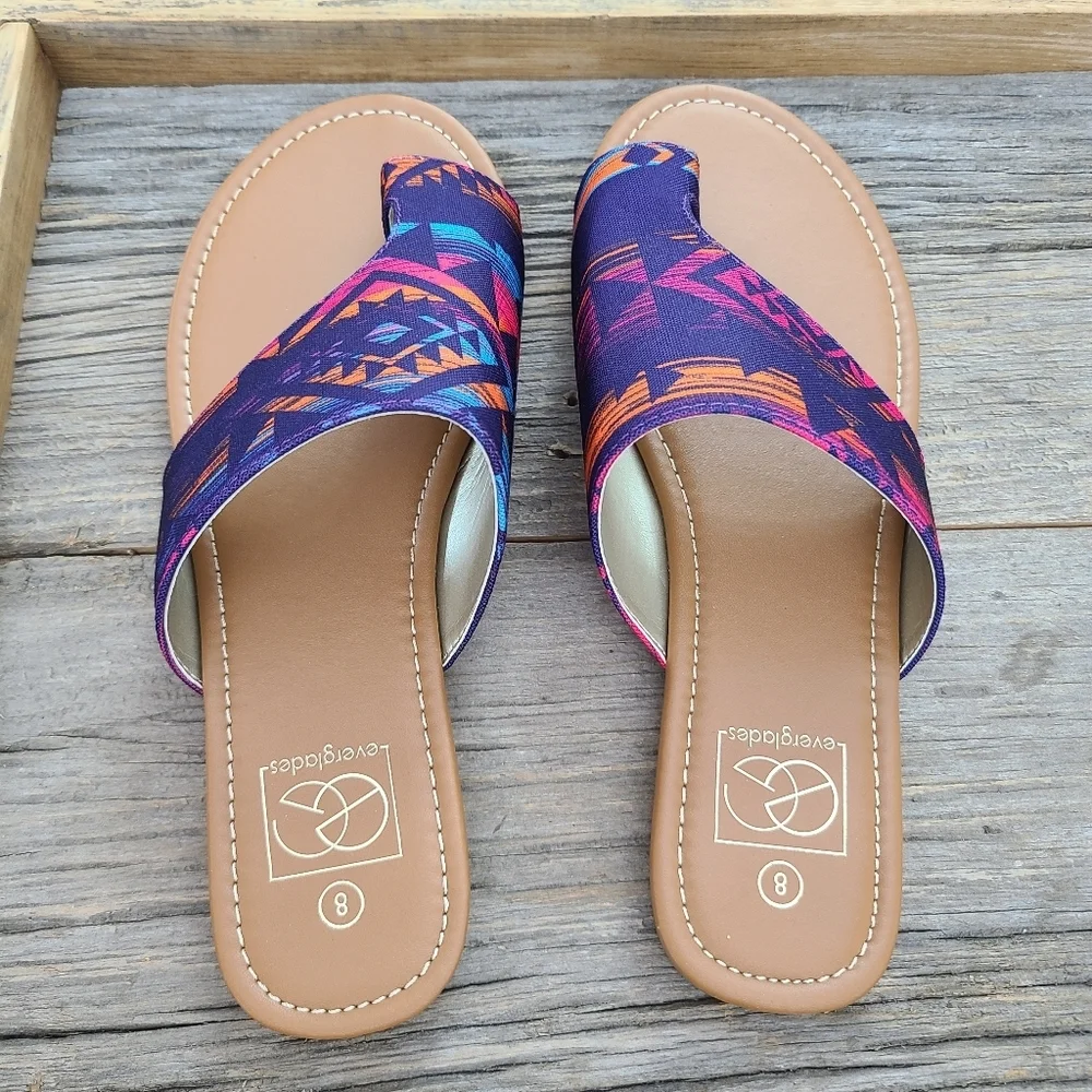 Everglades Colorful Sandals Size 8